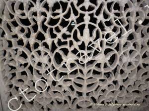 мраморный кружевной декор внутри Тадж Махал, Агра, Индия
