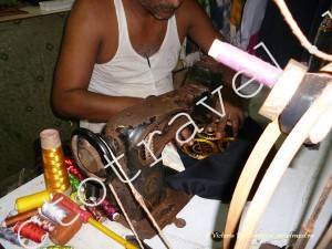вышивка на старой швейной машине, Арамболь, Гоа, Индия 