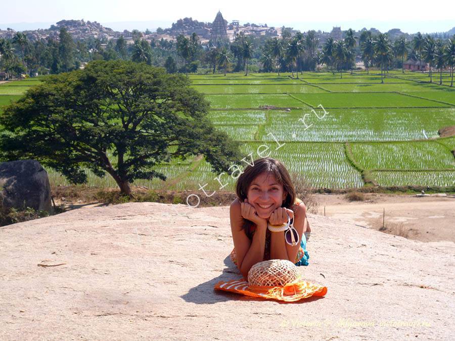 рисовые поля, Хампи, Индия