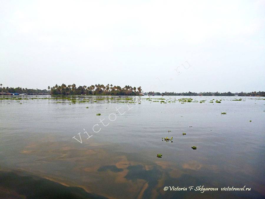 отражение неба в водах озера в Адапудже. Керала