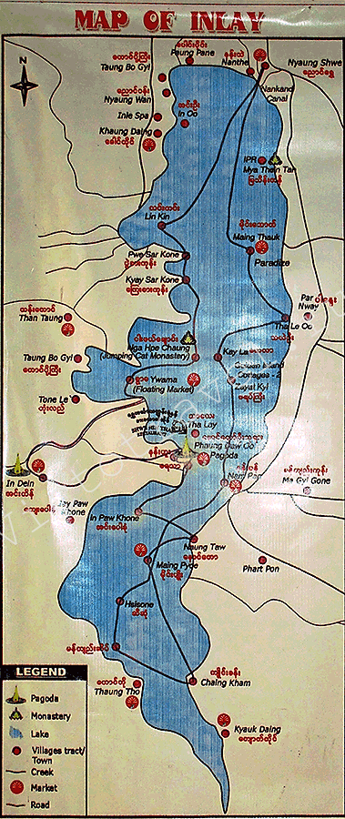 озеро Инле, карта, Мьнма