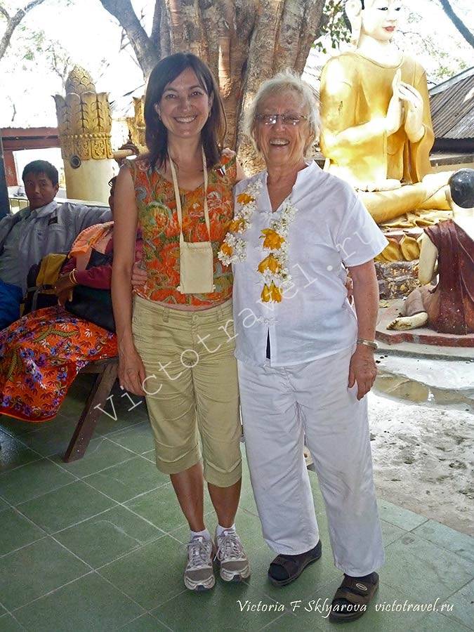 встреча с Джуди в храме у горы Поупа, Мьянма