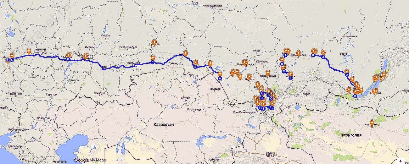 маршрут путешествия Байкал Алтай