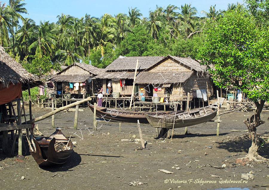 Рыбацкая деревня в Чаунгта, Мьянма